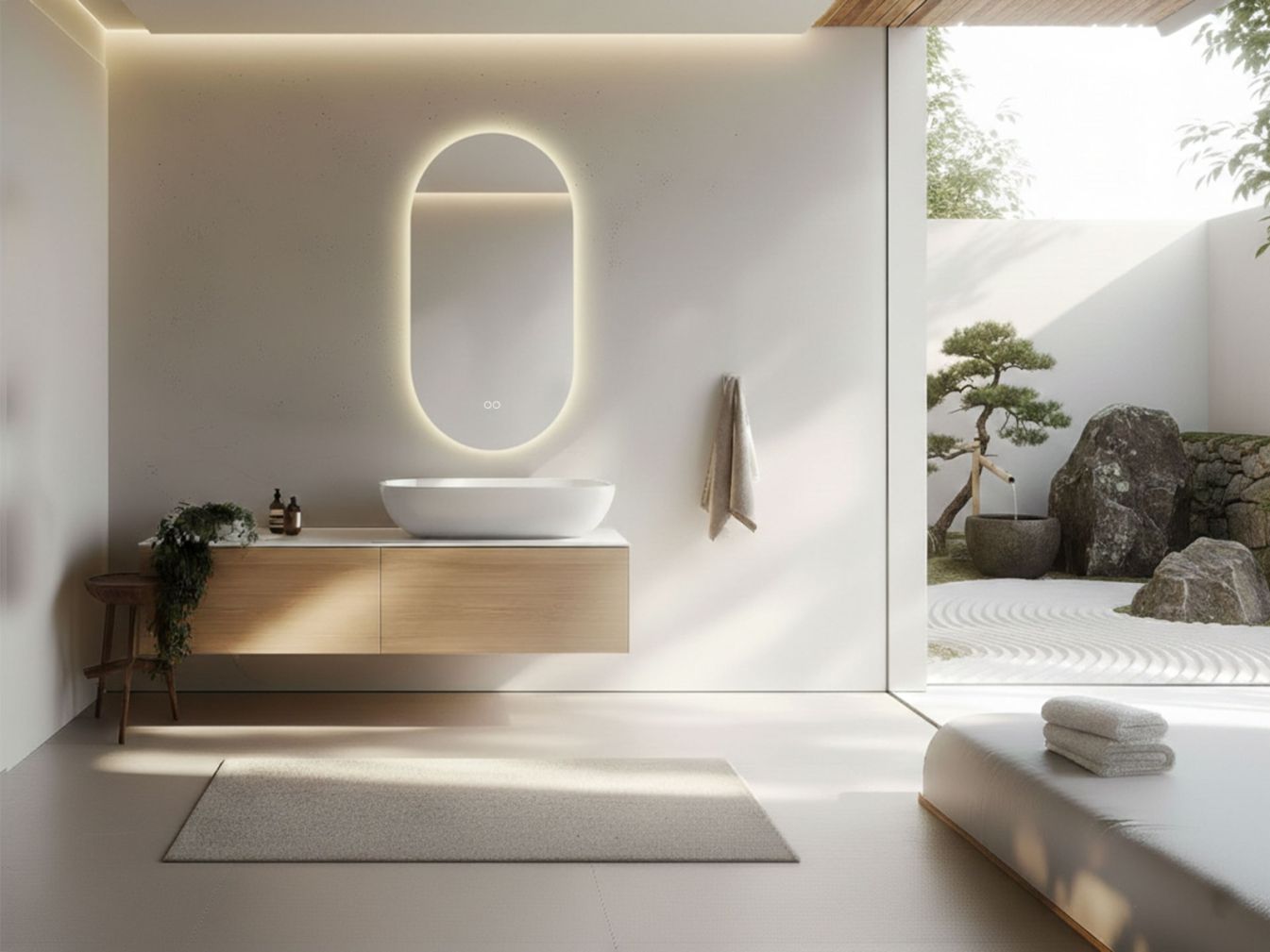 Ovaler Spiegel Valverde Hinterleuchtet vertikal